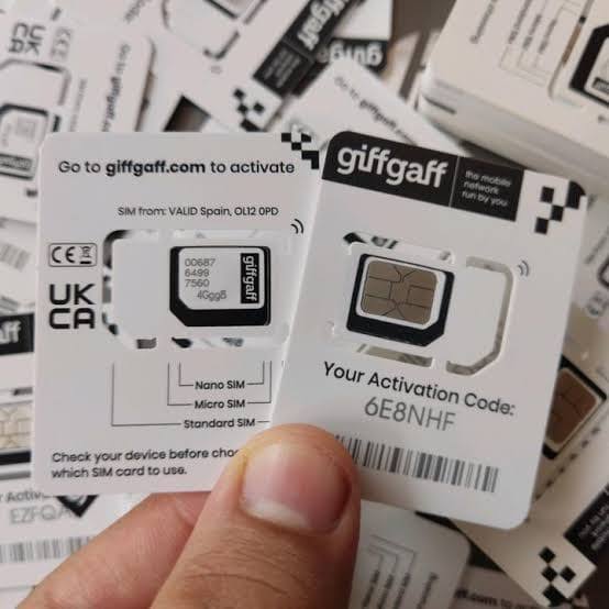 Lifetime Giffgaff UK Sim Card