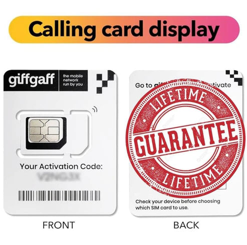 Lifetime Giffgaff UK Sim Card